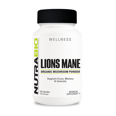 NutraBio Crinière de lion biologique (500mg) - 60 gélules