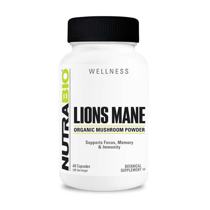 NutraBio Crinière de lion biologique (500mg) - 60 gélules