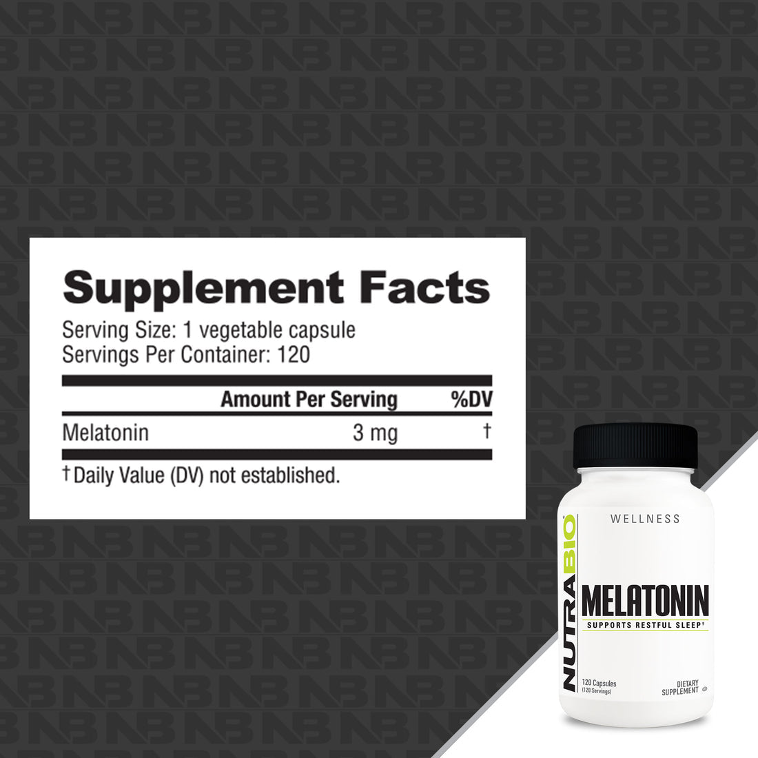 Mélatonine NutraBio (3mg)