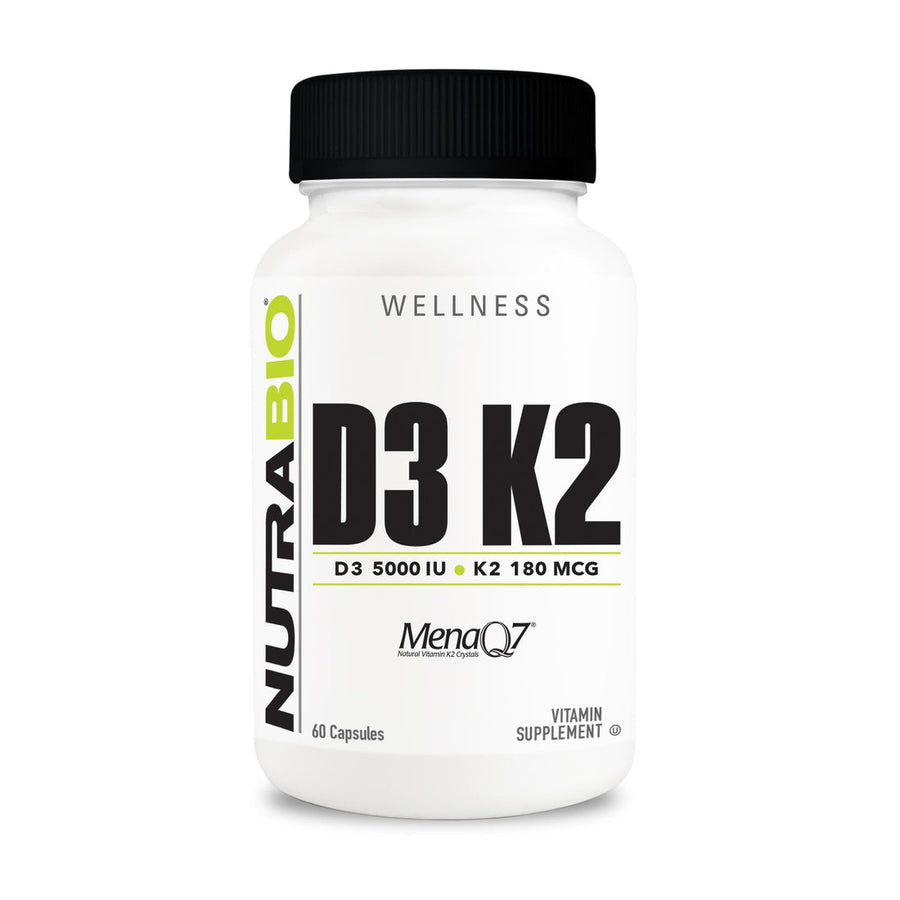 NutraBio Vitamine D3 K2 (5000 UI D3, 180 µg K2)