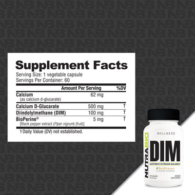NutraBio DIM avec calcium D-glucarate
