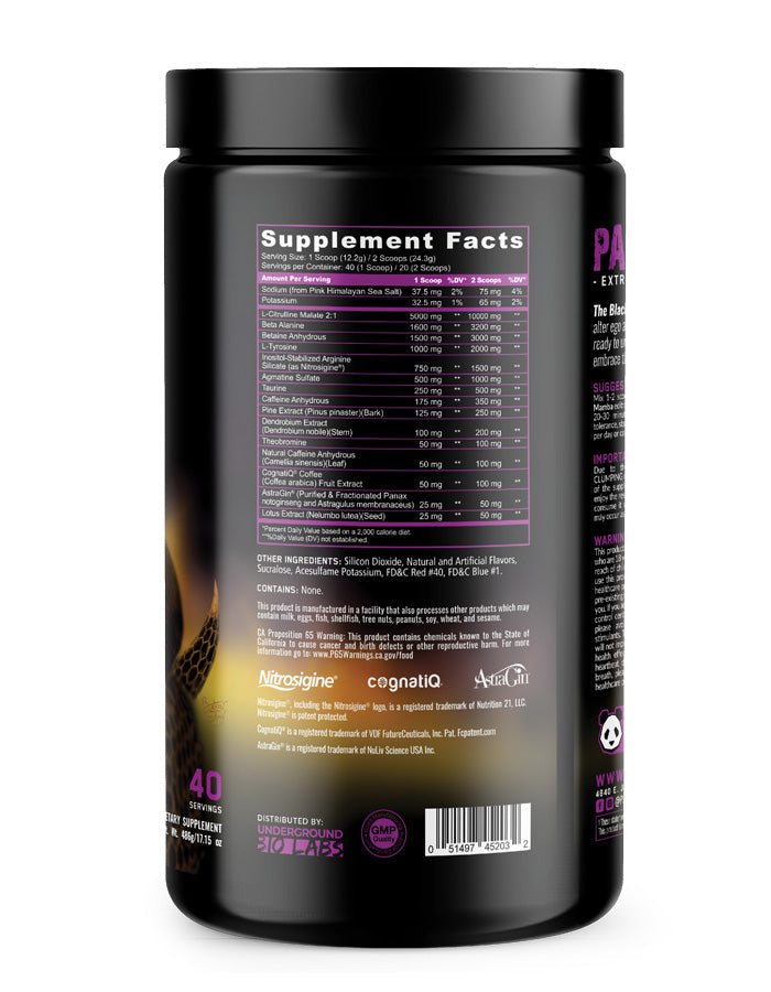 Panda Supplements PANDAMIC - Pré-entraînement Édition Limitée (Saveur Chewing-gum Raisin)