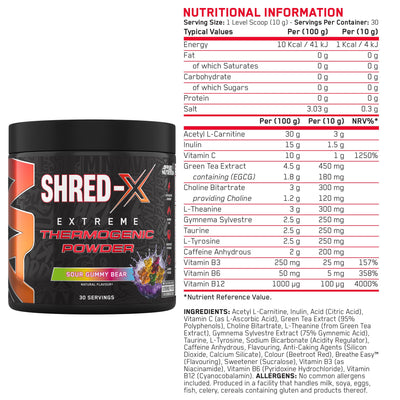 Applied Nutrition SHRED X Fat Burning Thermogenic Powder