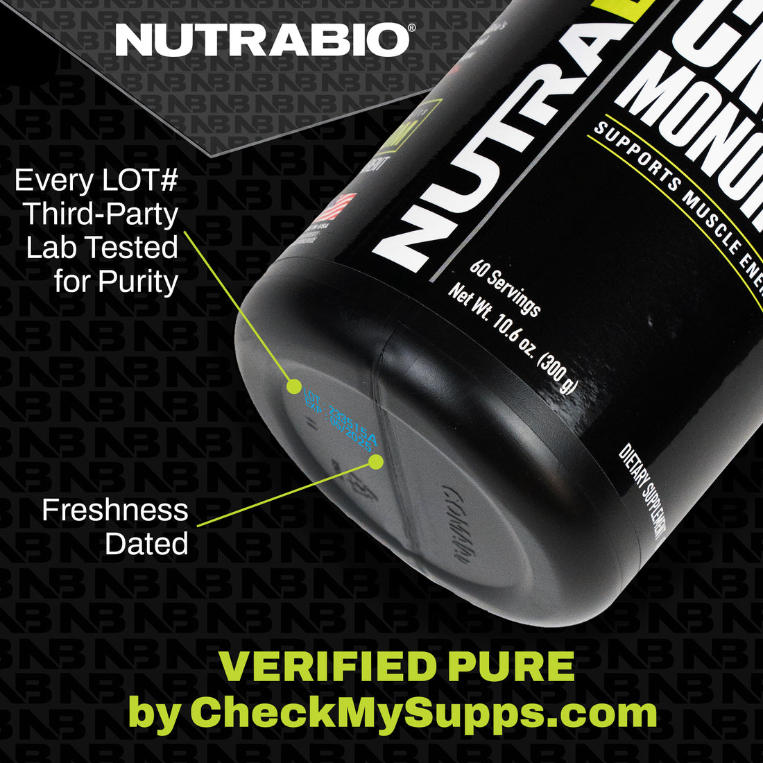NutraBio Creatine Monohydrate