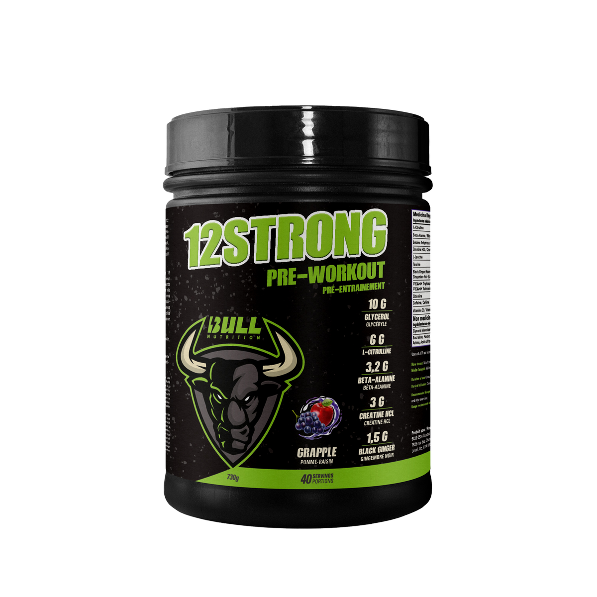 Bull Nutrition - 12 STRONG Pre-Workout - Old Label