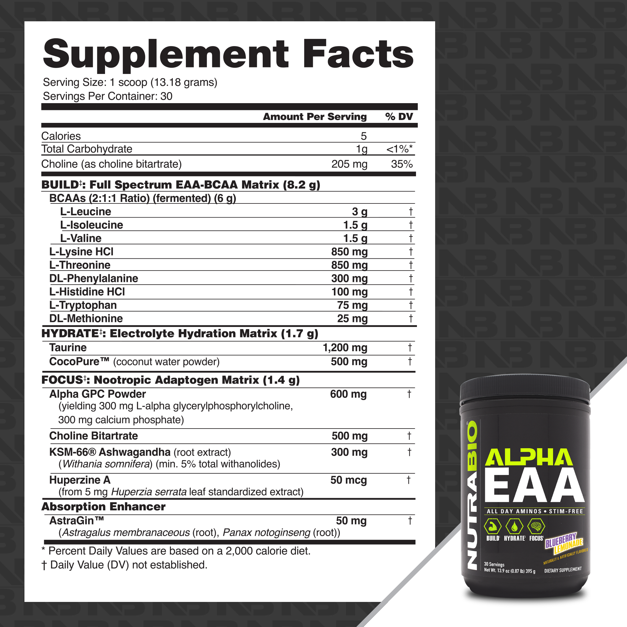 NutraBio Alpha EAA - 30 Servings