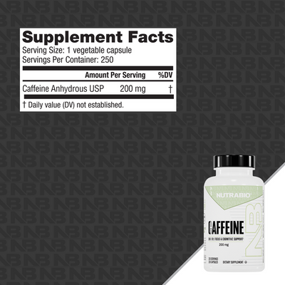 NutraBio Caffeine Anhydrous (200mg)