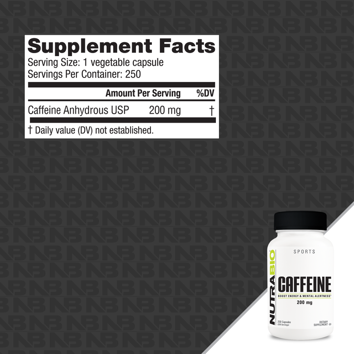 NutraBio Caffeine (200mg)