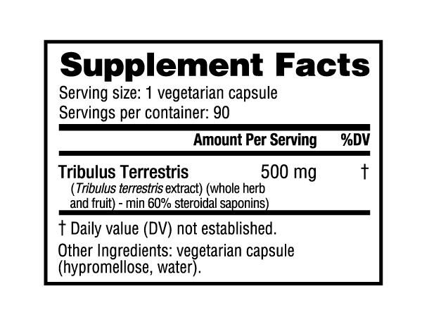 NutraBio Tribulus Terrestris - 90 Vegetable Capsules