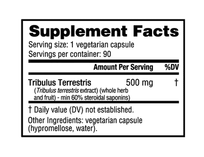 Nutrabio Tribulus Terrestris - 90 Vegetable Capsules