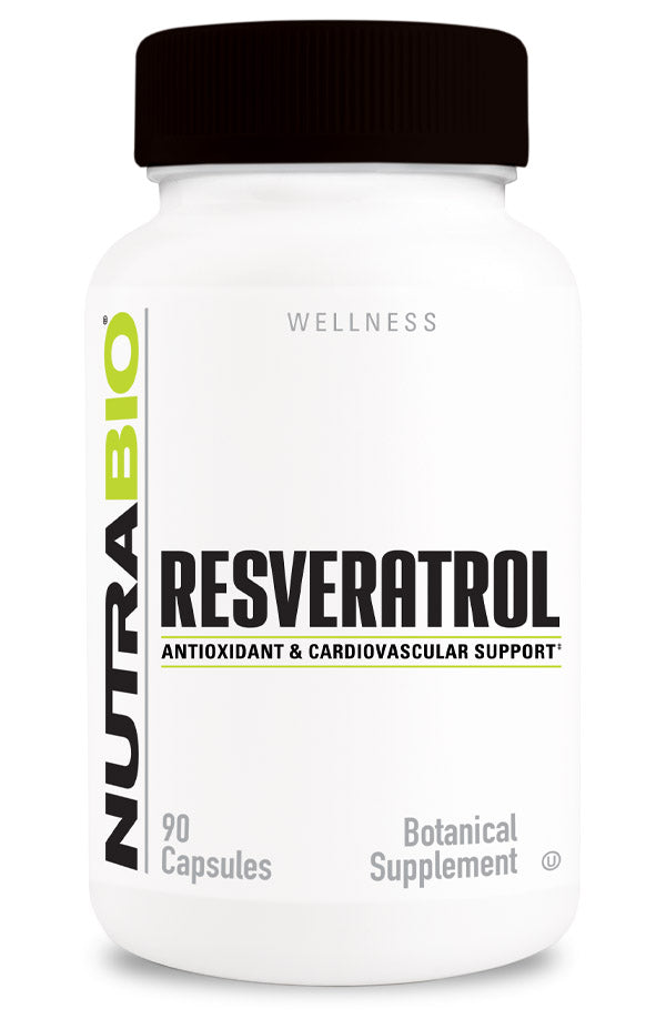 NutraBio Resveratrol (500mg) - 90 Vegetable Capsules