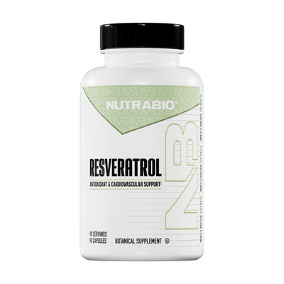 NutraBio Resveratrol (500mg) - 90 Vegetable Capsules