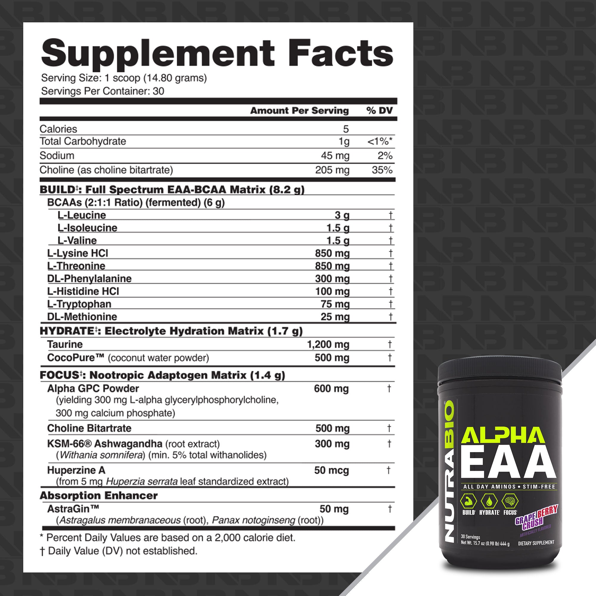 NutraBio Alpha EAA - 30 Servings