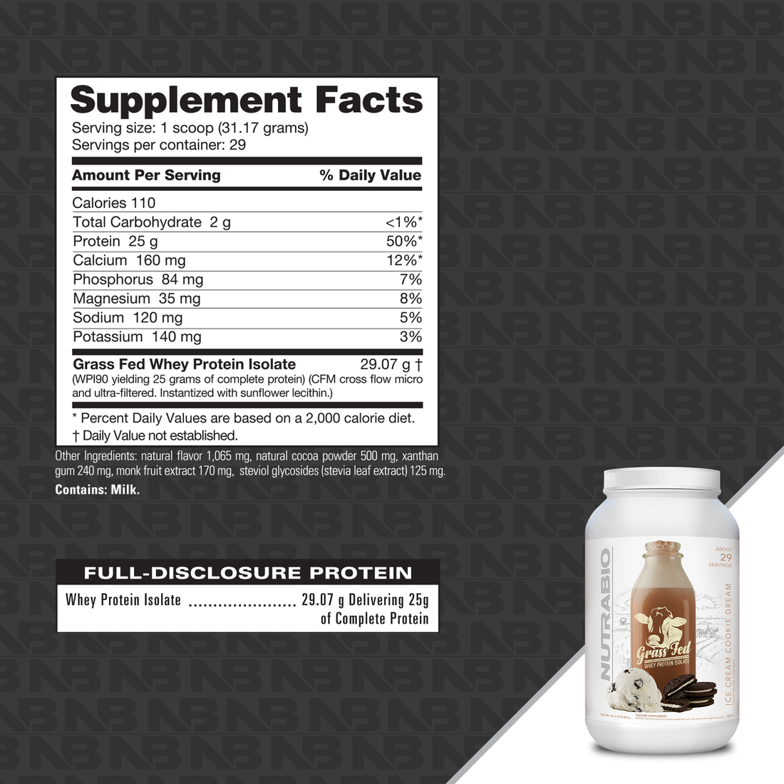 Nutrabio Grass Fed Whey Protein Isolate