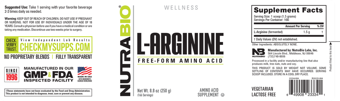NutraBio Arginine Powder