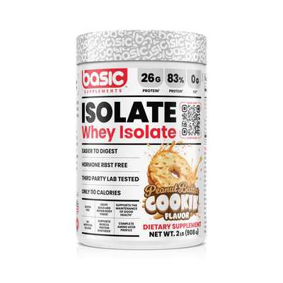 Basic Whey Isolate Protein Powder, Zero Fat, 26g Protein