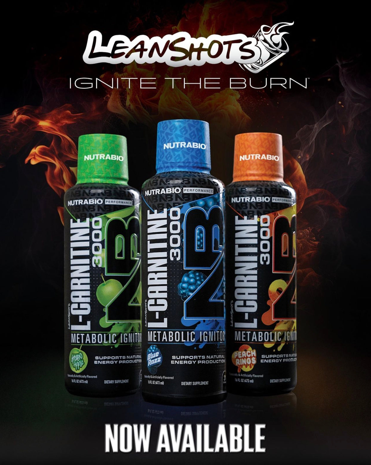 NutraBio Lean Shots - L-Carnitine Liquid Shots