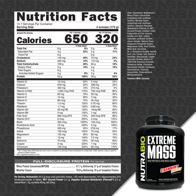 NutraBio Extreme Mass Gainer 6lb