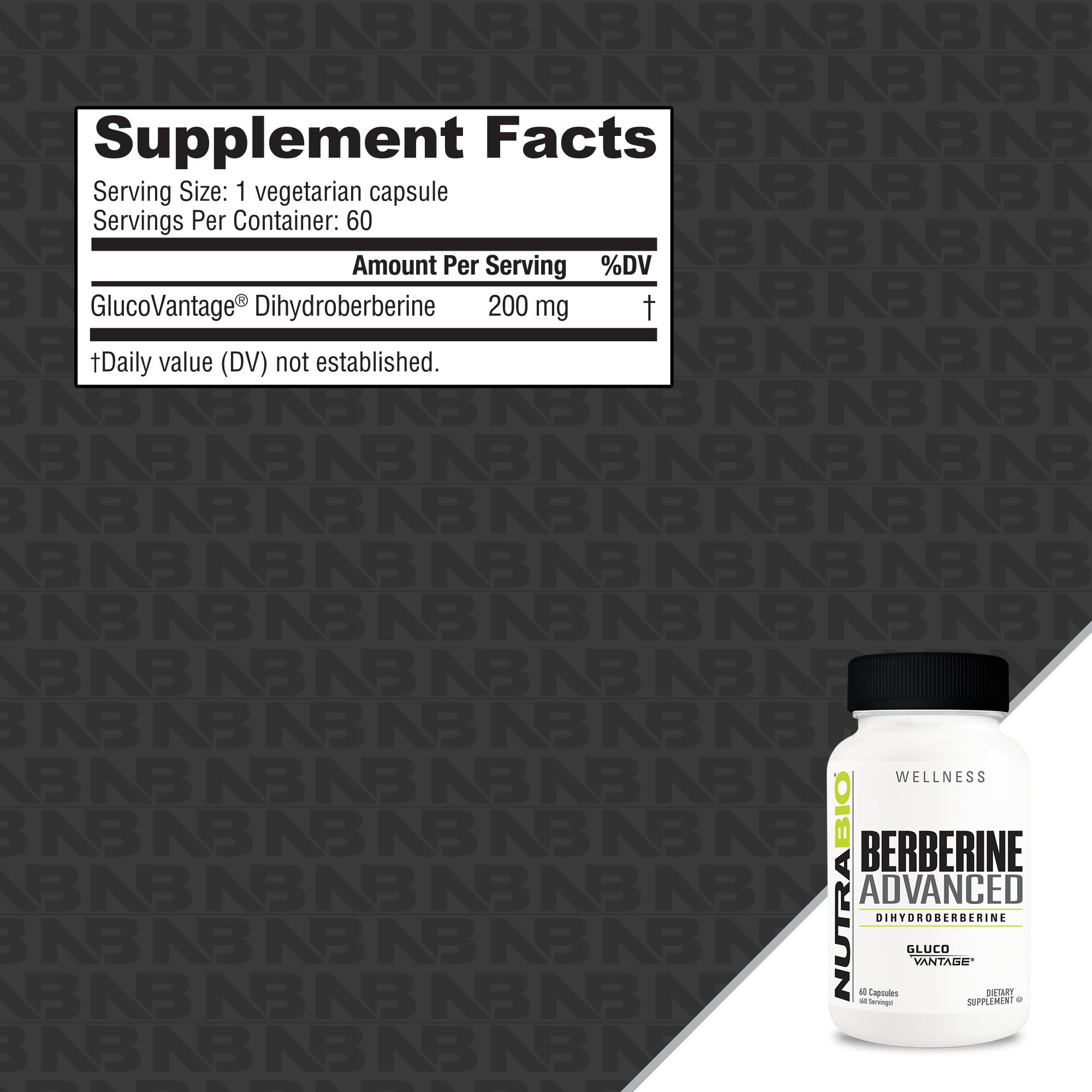 NutraBio Berberine Advanced (200mg)