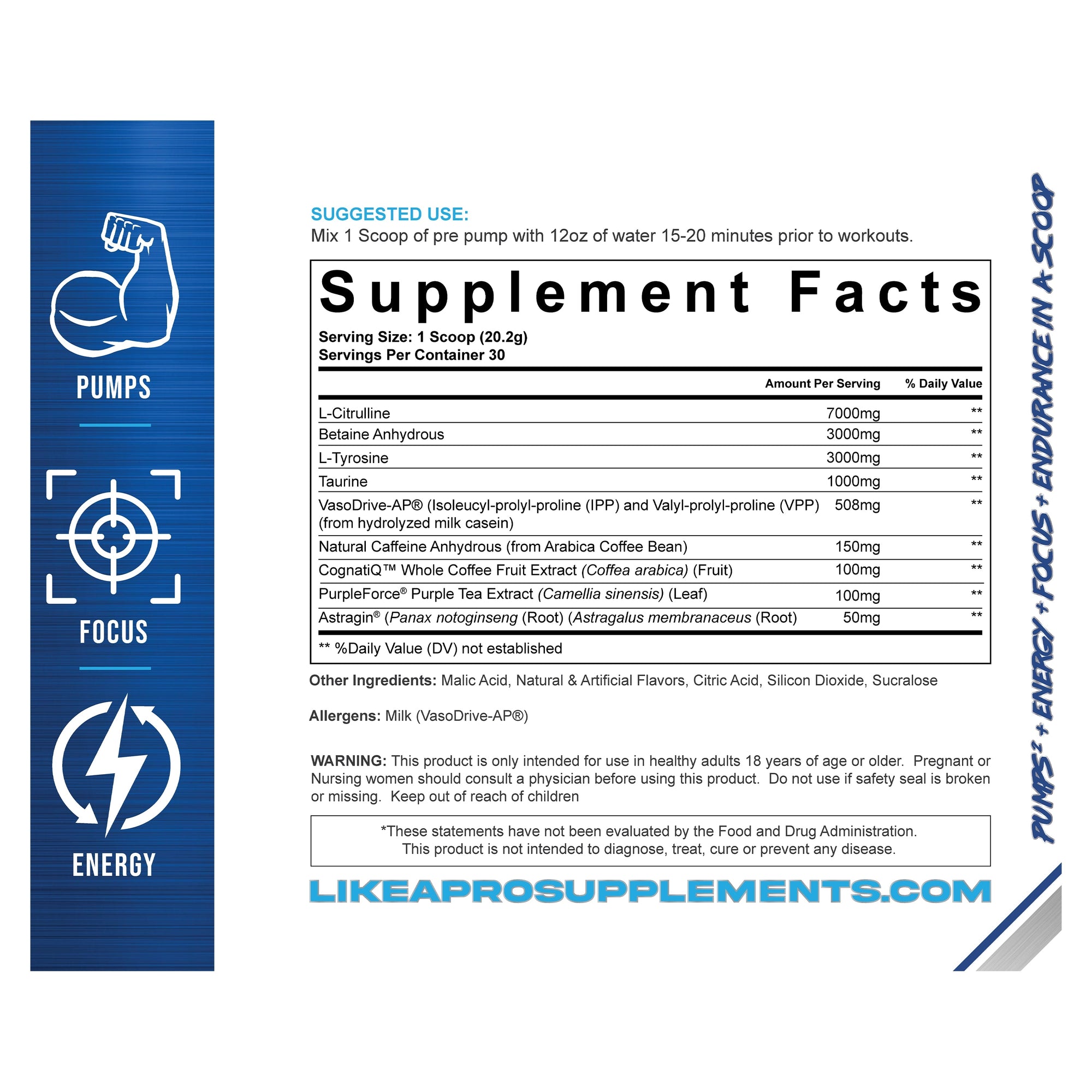 Like A Pro Supps Pump + Focus V4