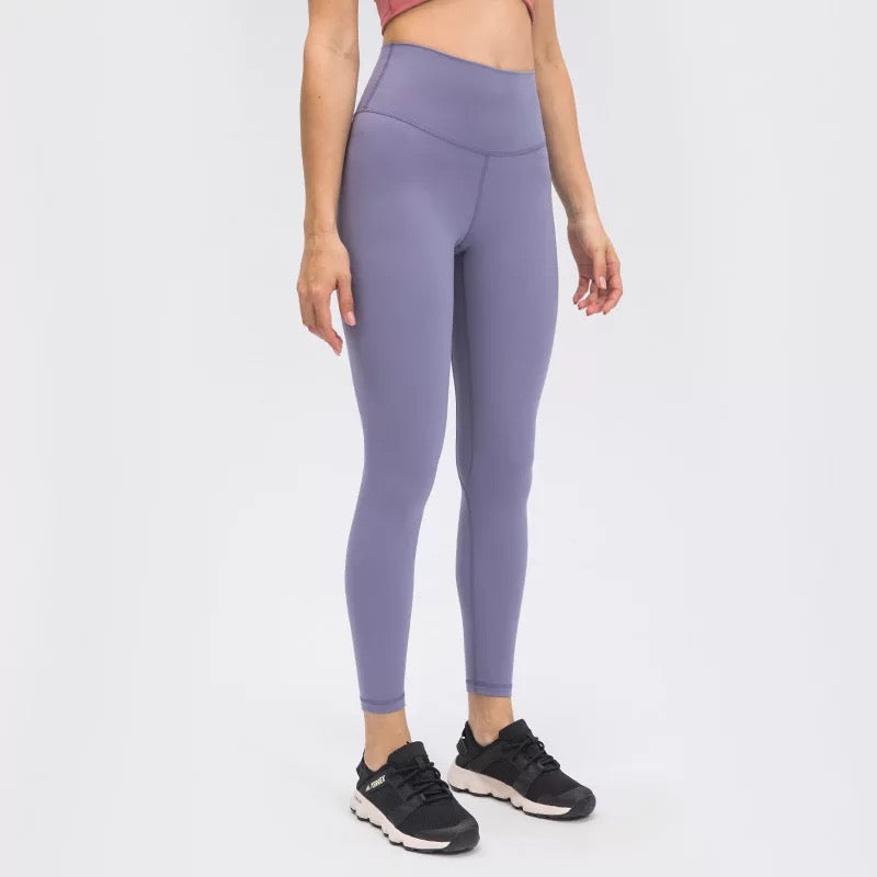 Women's long tights for fitness-yoga INSPIRE Purple Dahlia
